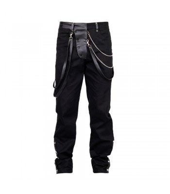 Steampunk Vintage Trouser Men Goth Black Gens Steam Pant 